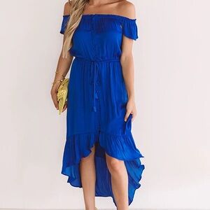 Off the Shoulder 💙 High Low Dress
